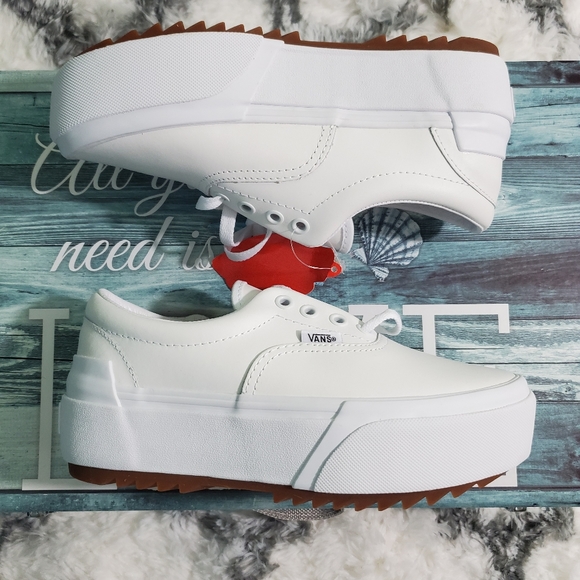 Vans Shoes - Vans women era stacked true white platform